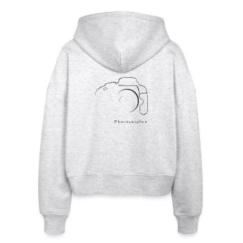 Photograph - Stanley/Stella Boxy Frauen Bio Zip Hoodie Ida - Weiß meliert - Hinten - AI Model Female 172 dark (172cm)