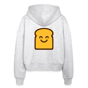 Cute Toast - Stanley/Stella Boxy Frauen Bio Zip Hoodie Ida - Weiß meliert - Hinten - AI Model Female 172 dark (172cm)