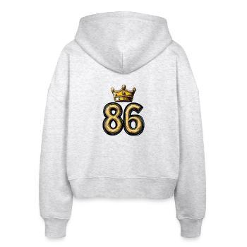 86 Number Krone - Stanley/Stella Boxy Women’s Organic Zip Hoodie Ida - heather white - Back - AI Model Female 172 dark (172cm)