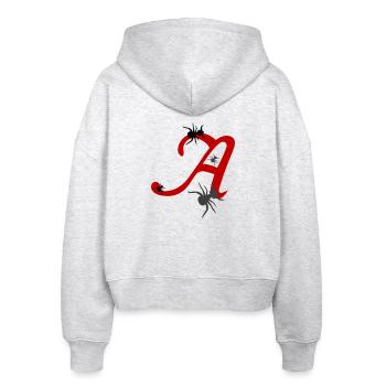 Buchstabe A Initiale - Stanley/Stella Boxy Frauen Bio Zip Hoodie Ida - Weiß meliert - Hinten - AI Model Female 172 dark (172cm)