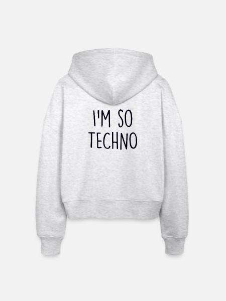 Techno lover - Stanley/Stella Boxy Frauen Bio Zip Hoodie Ida - Weiß meliert
