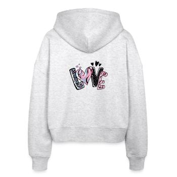 Love Kaleido Heart Pattern - Stanley/Stella Boxy Women’s Organic Zip Hoodie Ida - heather white - Back - AI Model Female 172 dark (172cm)