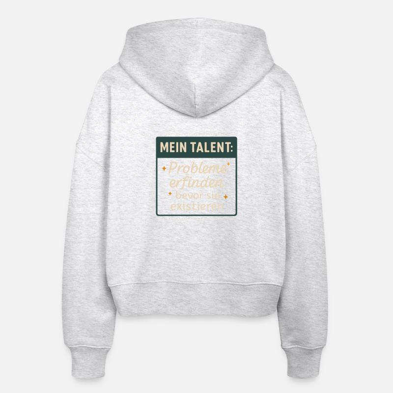 Talent! Inventing problems before they exist - Stanley/Stella Boxy Women’s Organic Zip Hoodie Ida - heather white