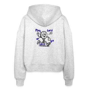 Padel Padeltennis Spruch Spruche Geschenk Sport - Stanley/Stella Boxy Frauen Bio Zip Hoodie Ida - Weiß meliert - Hinten - AI Model Female 172 dark (172cm)