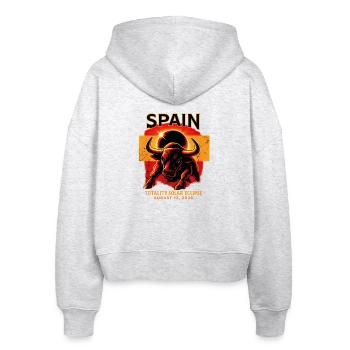 Total Solar Eclipse 2026 Totality August 12 - Stanley/Stella Boxy Women’s Organic Zip Hoodie Ida - heather white - Back - AI Model Female 172 dark (172cm)