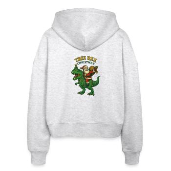 Noël – Tree Rex Weihnachten - Stanley/Stella Boxy Frauen Bio Zip Hoodie Ida - Weiß meliert - Hinten - AI Model Female 172 dark (172cm)