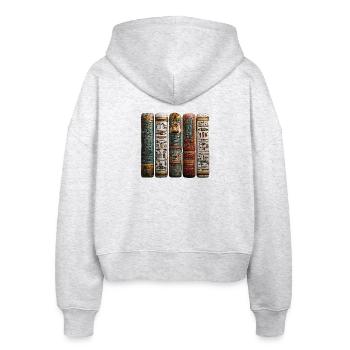 Hieroglyphen-stelen lesen ist eine Wissenschaft - Stanley/Stella Boxy Frauen Bio Zip Hoodie Ida - Weiß meliert - Hinten - AI Model Female 172 dark (172cm)