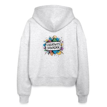 Creativity Disorder – Artistic Chaos - Stanley/Stella Boxy Women’s Organic Zip Hoodie Ida - heather white - Back - AI Model Female 172 dark (172cm)