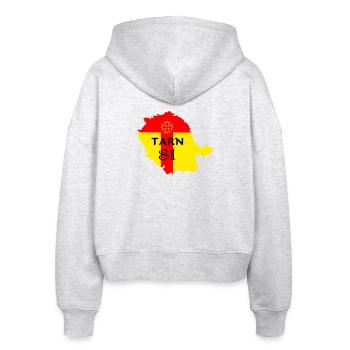 Tarn 81 - Stanley/Stella Boxy Frauen Bio Zip Hoodie Ida - Weiß meliert - Hinten - AI Model Female 172 dark (172cm)