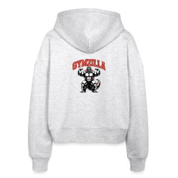 Gymzilla - Motivational Gym Quote - Stanley/Stella Boxy Women’s Organic Zip Hoodie Ida - heather white - Back - AI Model Female 172 dark (172cm)