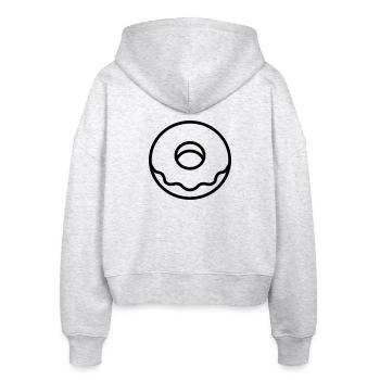 Donut - Stanley/Stella Boxy Frauen Bio Zip Hoodie Ida - Weiß meliert - Hinten - AI Model Female 172 dark (172cm)