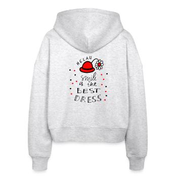 Karneval Helau - Stanley/Stella Boxy Frauen Bio Zip Hoodie Ida - Weiß meliert - Hinten - AI Model Female 172 dark (172cm)