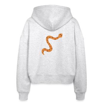 Orange Zigzag Snake Illustration - Stanley/Stella Boxy Women’s Organic Zip Hoodie Ida - heather white - Back - AI Model Female 172 dark (172cm)