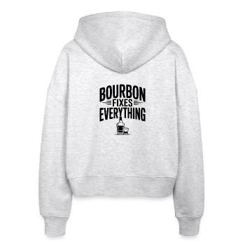 Bourbon Fixes Everything - Stanley/Stella Boxy Women’s Organic Zip Hoodie Ida - heather white - Back - AI Model Female 172 dark (172cm)