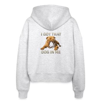 Dog in Me Hund Shar Pei Humor Lustig - Stanley/Stella Boxy Frauen Bio Zip Hoodie Ida - Weiß meliert - Hinten - AI Model Female 172 dark (172cm)