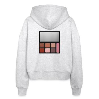 Neutraler Rosenfarben-Druck - Stanley/Stella Boxy Frauen Bio Zip Hoodie Ida - Weiß meliert - Hinten - AI Model Female 172 dark (172cm)