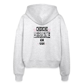 Suche nach Harmonie bei einem unbefristeten Vertrag - Stanley/Stella Boxy Frauen Bio Zip Hoodie Ida - Weiß meliert - Hinten - AI Model Female 172 dark (172cm)