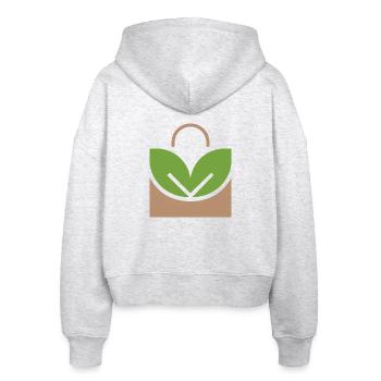 Logo de plante en pot EcoLeaf - Veste à capuche bio Ida Stanley/Stella Femme - blanc chiné - Dos - AI Model Female 172 dark (172cm)