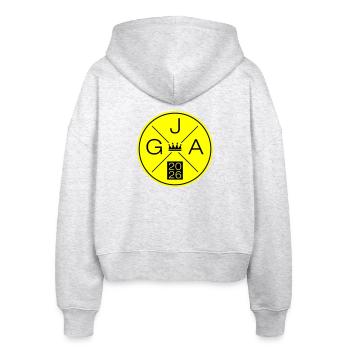 JGA 2026 - Stanley/Stella Boxy Women’s Organic Zip Hoodie Ida - heather white - Back - AI Model Female 172 dark (172cm)