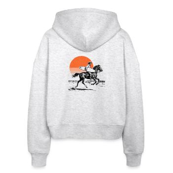 Surfer Cowboy - Stanley/Stella Boxy Women’s Organic Zip Hoodie Ida - heather white - Back - AI Model Female 172 dark (172cm)
