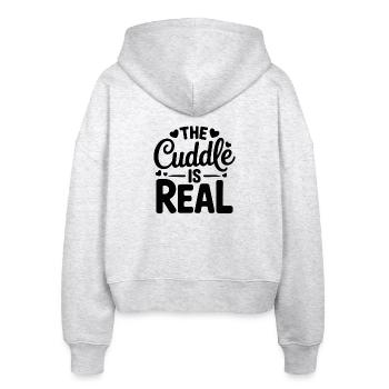 Hugging is real - Stanley/Stella Boxy Women’s Organic Zip Hoodie Ida - heather white - Back - AI Model Female 172 dark (172cm)