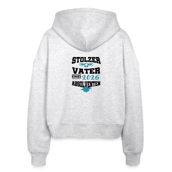 Stolzer Vater Absolvent 2026 Bachelor Master - Stanley/Stella Boxy Frauen Bio Zip Hoodie Ida - Weiß meliert - Hinten - AI Model Female 172 dark (172cm)