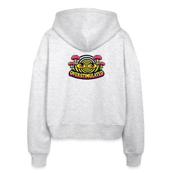 Overstimulated Psychedelic Eyes - Stanley/Stella Boxy Frauen Bio Zip Hoodie Ida - Weiß meliert - Hinten - AI Model Female 172 dark (172cm)