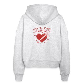 Herz mit Pfeil Valentinstag - Stanley/Stella Boxy Frauen Bio Zip Hoodie Ida - Weiß meliert - Hinten - AI Model Female 172 dark (172cm)