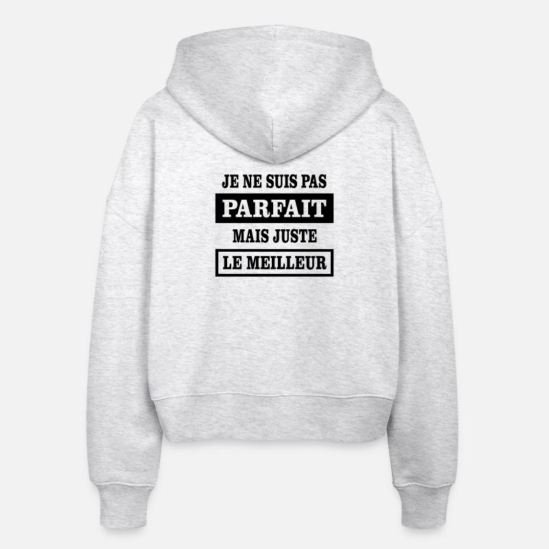 Ich bin nicht perfekt, sondern einfach der Beste - Stanley/Stella Boxy Frauen Bio Zip Hoodie Ida - Weiß meliert