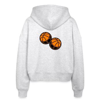 Basketball Symbol Team - Stanley/Stella Boxy Frauen Bio Zip Hoodie Ida - Weiß meliert - Hinten - AI Model Female 172 dark (172cm)
