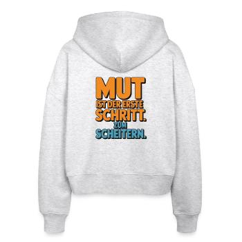 Mut ist der erste Schritt zum Scheitern - Stanley/Stella Boxy Frauen Bio Zip Hoodie Ida - Weiß meliert - Hinten - AI Model Female 172 dark (172cm)