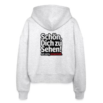Schön, Dich zu sehen - Sorry, verwechselt. - Stanley/Stella Boxy Frauen Bio Zip Hoodie Ida - Weiß meliert - Hinten - AI Model Female 172 dark (172cm)