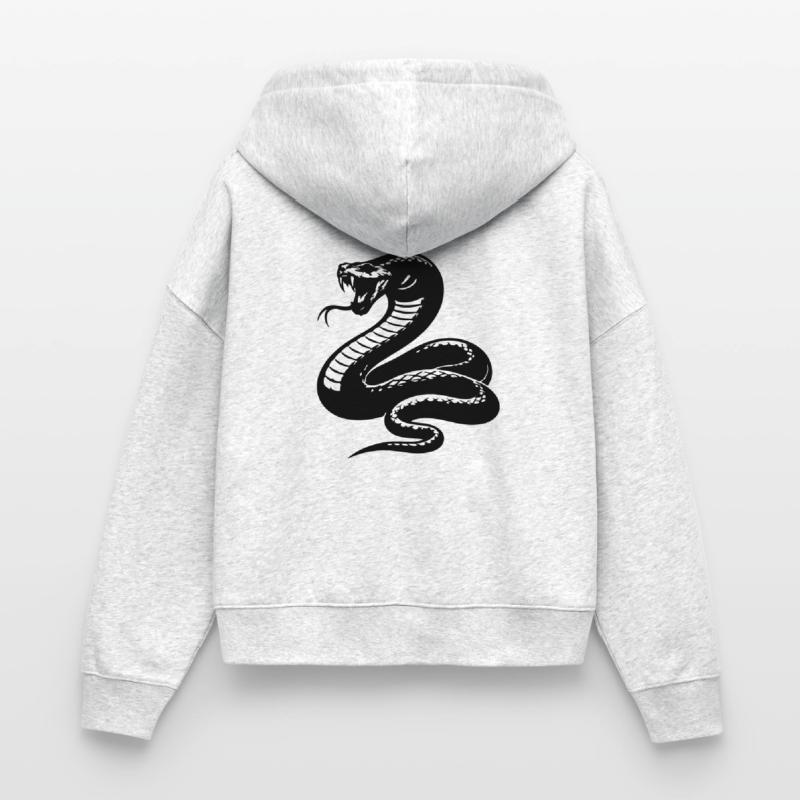 Snake Python Silhouette Stanley/Stella Boxy Women’s Organic Zip Hoodie Ida
