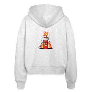 Wütende Knalldose Comic - Stanley/Stella Boxy Frauen Bio Zip Hoodie Ida - Weiß meliert - Hinten - AI Model Female 172 dark (172cm)