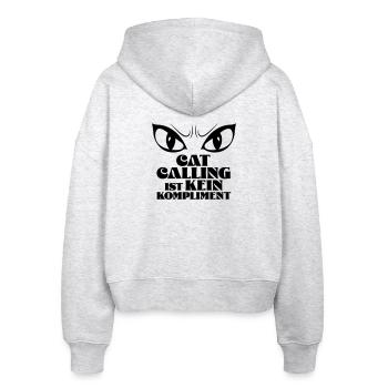 Catcalling is not a compliment! - Stanley/Stella Boxy Women’s Organic Zip Hoodie Ida - heather white - Back - AI Model Female 172 dark (172cm)