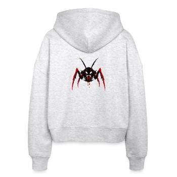 Dämonisches Insektenmonster - Stanley/Stella Boxy Frauen Bio Zip Hoodie Ida - Weiß meliert - Hinten - AI Model Female 172 dark (172cm)
