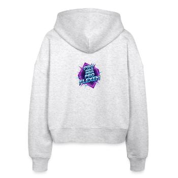 Neon Retro ProFlexen - Stanley/Stella Boxy Frauen Bio Zip Hoodie Ida - Weiß meliert - Hinten - AI Model Female 172 dark (172cm)