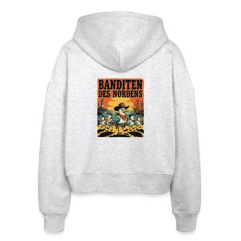 Banditen des Nordens Möwen Fischbrötchen Diebe - Stanley/Stella Boxy Frauen Bio Zip Hoodie Ida - Weiß meliert - Hinten - AI Model Female 172 dark (172cm)