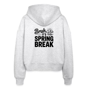 Bruh, It's Spring Break - Stanley/Stella Boxy Women’s Organic Zip Hoodie Ida - heather white - Back - AI Model Female 172 dark (172cm)