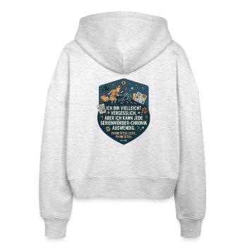 True Crime Humor Serienmörder Spruch - Stanley/Stella Boxy Frauen Bio Zip Hoodie Ida - Weiß meliert - Hinten - AI Model Female 172 dark (172cm)