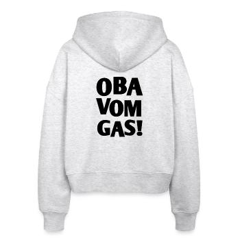 bayerischer spruch  - Stanley/Stella Boxy Frauen Bio Zip Hoodie Ida - Weiß meliert - Hinten - AI Model Female 172 dark (172cm)