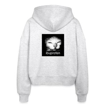 Ibuprofen Cat Shirt | Dark Humor Meme Aesthetic Te - Stanley/Stella Boxy Frauen Bio Zip Hoodie Ida - Weiß meliert - Hinten - AI Model Female 172 dark (172cm)