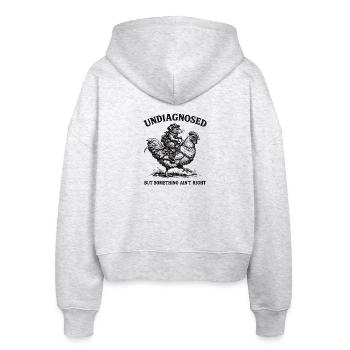 Nicht diagnostiziert, aber irgendetwas stimmt nich - Stanley/Stella Boxy Frauen Bio Zip Hoodie Ida - Weiß meliert - Hinten - AI Model Female 172 dark (172cm)