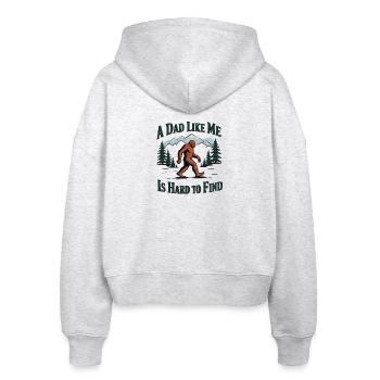 Vater wie ich – schwer zu finden Yeti Bigfoot - Stanley/Stella Boxy Frauen Bio Zip Hoodie Ida - Weiß meliert - Hinten - AI Model Female 172 dark (172cm)