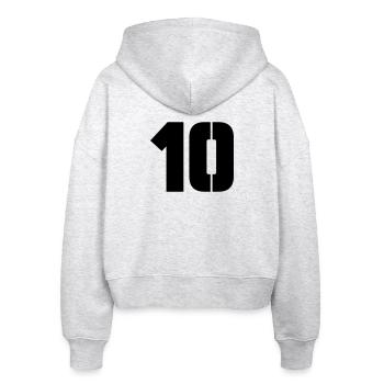 10 - Stanley/Stella Boxy Frauen Bio Zip Hoodie Ida - Weiß meliert - Hinten - AI Model Female 172 dark (172cm)