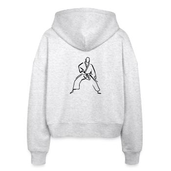 Judo Sketch - Stanley/Stella Boxy Women’s Organic Zip Hoodie Ida - heather white - Back - AI Model Female 172 dark (172cm)