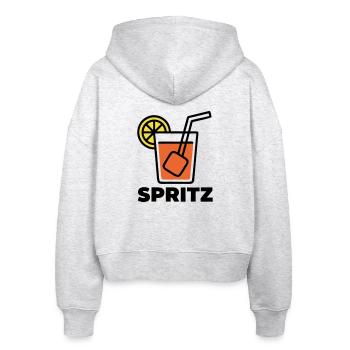 Cocktail Spritz Boisson d’été en Italie Vacances - Veste à capuche bio Ida Stanley/Stella Femme - blanc chiné - Dos - AI Model Female 172 dark (172cm)