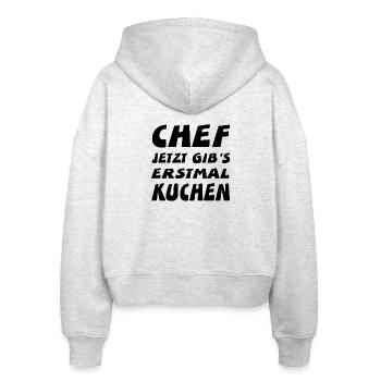 Chef - Stanley/Stella Boxy Frauen Bio Zip Hoodie Ida - Weiß meliert - Hinten - AI Model Female 172 dark (172cm)