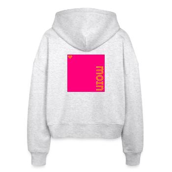 HAMBURG MOIN HERZ - Stanley/Stella Boxy Frauen Bio Zip Hoodie Ida - Weiß meliert - Hinten - AI Model Female 172 dark (172cm)