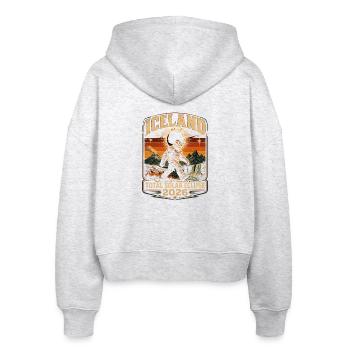 Island Patch Total Solar Eclipse 2026 - Stanley/Stella Boxy Women’s Organic Zip Hoodie Ida - heather white - Back - AI Model Female 172 dark (172cm)